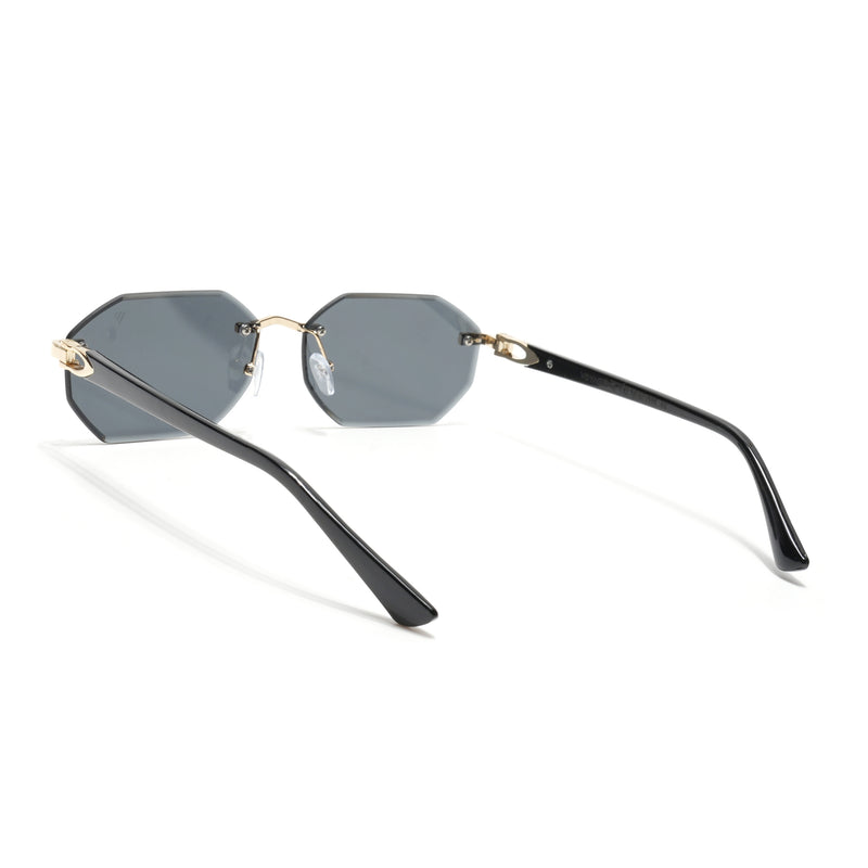 Slayr | Black Rimless Sunglasses | Golden Frame - MG7043