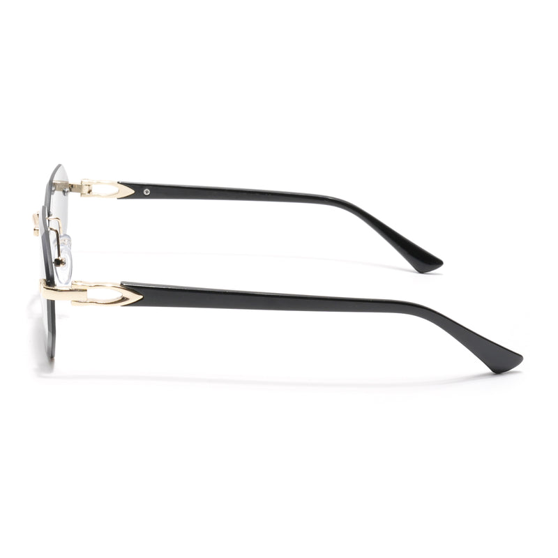 Slayr | Black Rimless Sunglasses | Golden Frame - MG7043