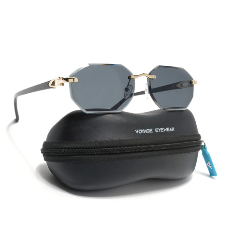 Slayr | Black Rimless Sunglasses | Golden Frame - MG7043
