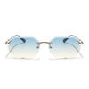 Slayr | Blue & Brown Rimless Sunglasses | MG7044