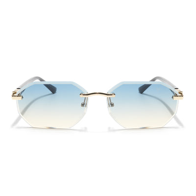 Slayr | Blue & Brown Rimless Sunglasses | MG7044