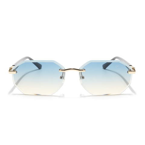 Slayr | Blue & Brown Rimless Sunglasses | MG7044
