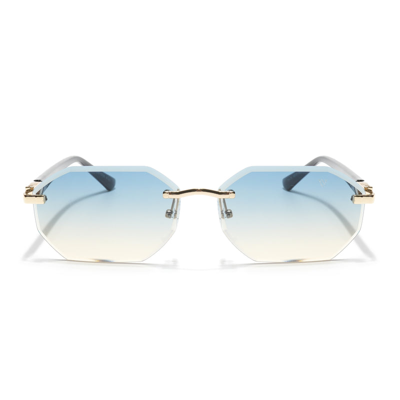 Slayr | Blue & Brown Rimless Sunglasses | MG7044