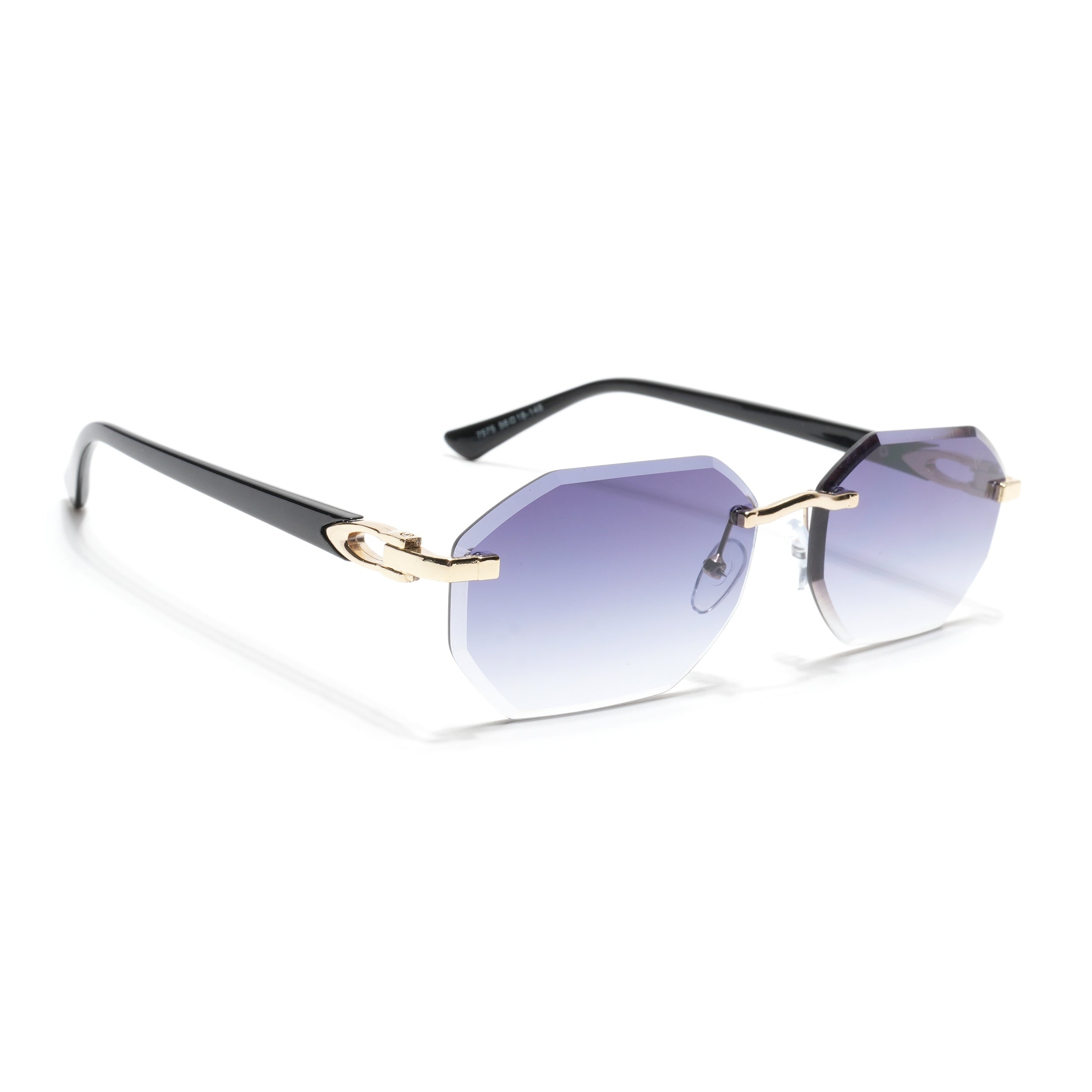 Rimless Sunglasses for Men & Women (Grey & Clear Lens | Golden Frame - MG7047)