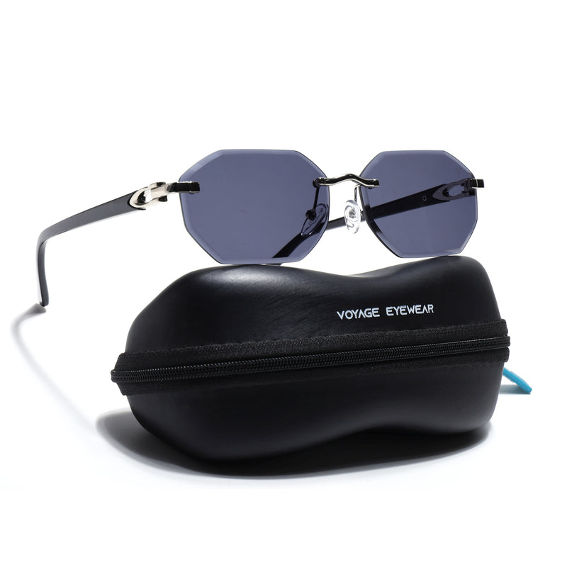 Slayr | Black Rimless Sunglasses | Silver Frame - MG7676