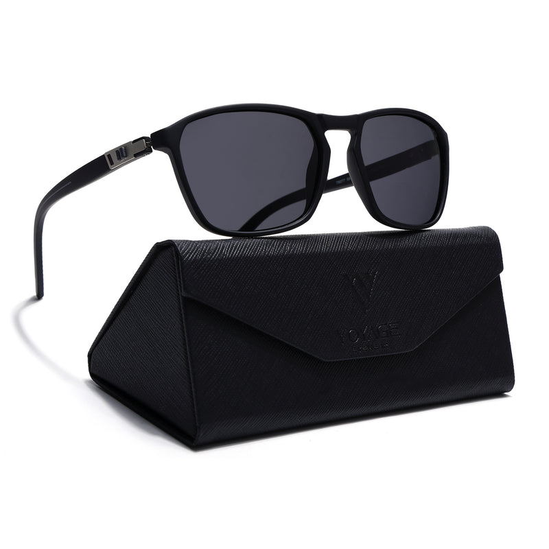 Matt Black Polarized Wayfarer Sunglasses - PMG4306