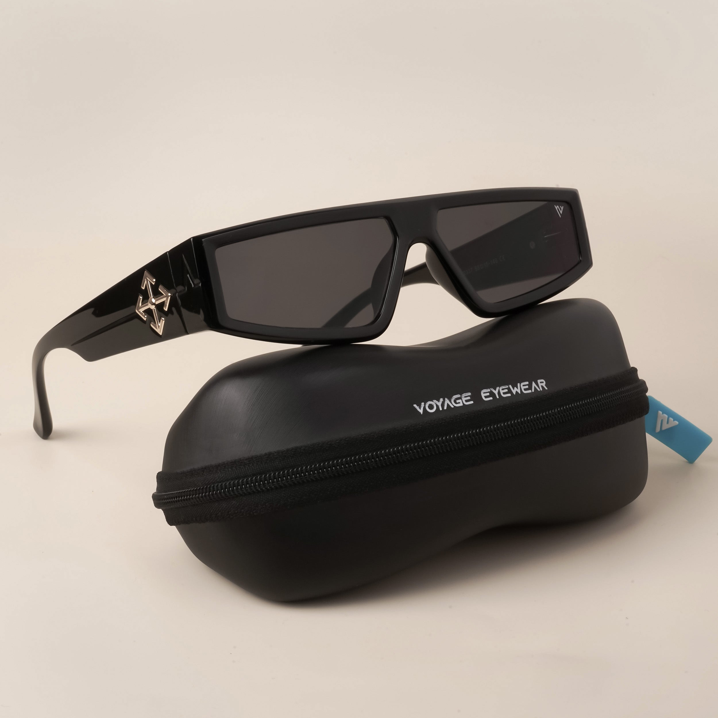 Voyage Black Rectangle Sunglasses - MG3872