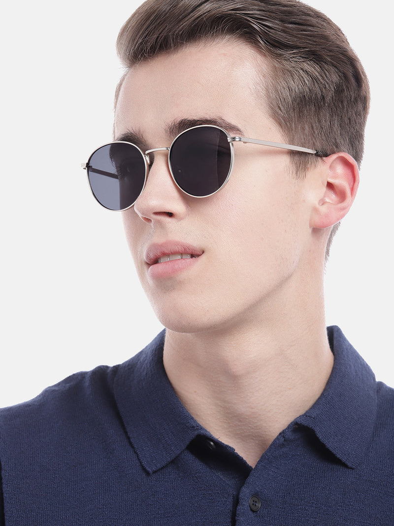 Sylis | Round Black Silver Sunglasses MG3622