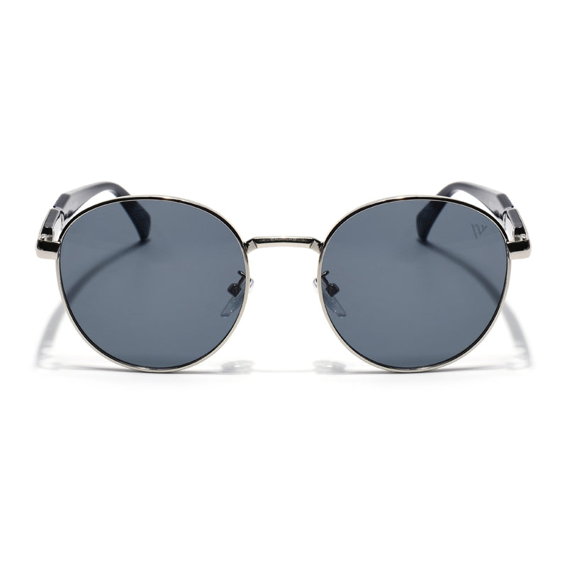 Round Sunglasses for Men & Women (Grey Lens | Silver Frame - MG7142)