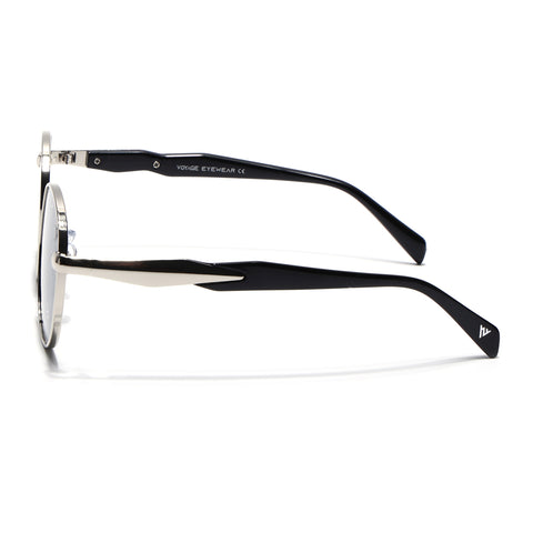 Round Sunglasses for Men & Women (Grey Lens | Silver Frame - MG7142)