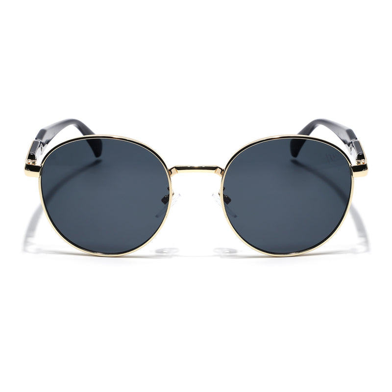 Round Sunglasses for Men & Women (Grey Lens | Golden Frame - MG7143)