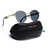Round Sunglasses for Men & Women (Grey Lens | Golden Frame - MG7143)