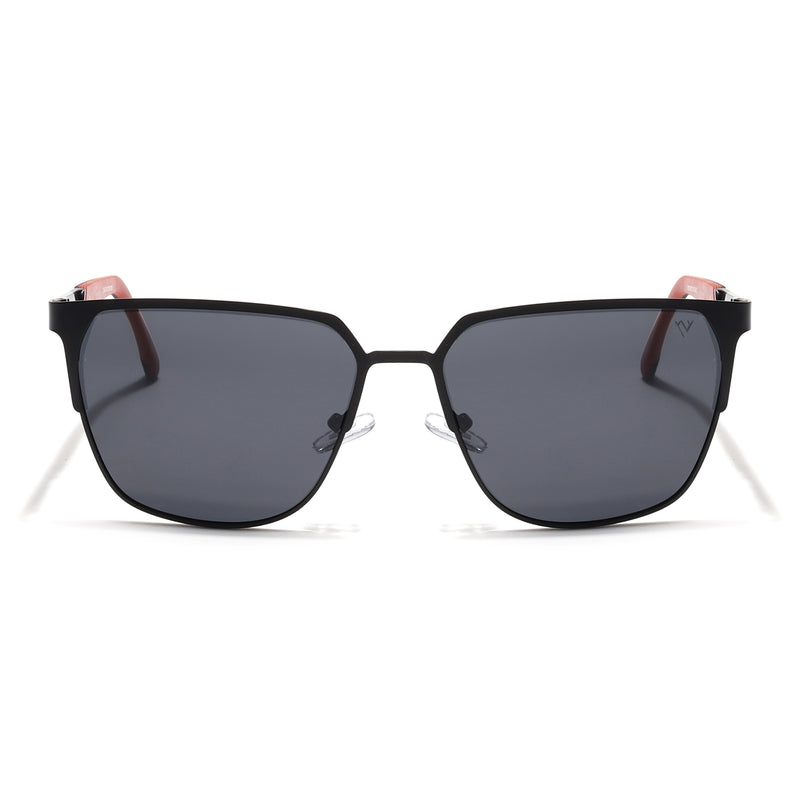 Black Polarized Square Sunglasses - PMG4282