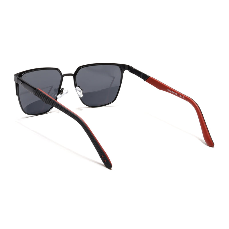 Black Polarized Square Sunglasses - PMG4282