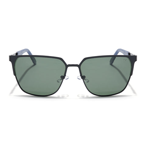Square Polarized Sunglasses (Green Lens | Black Frame - PMG5609)