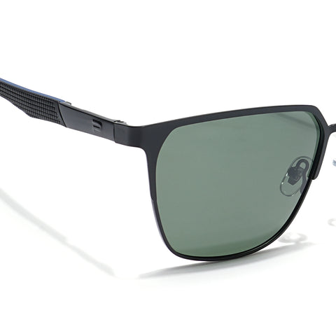 Square Polarized Sunglasses (Green Lens | Black Frame - PMG5609)