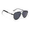 Aviator Polarized Sunglasses for Men & Women (Grey Lens | Black Frame - PMG7245)