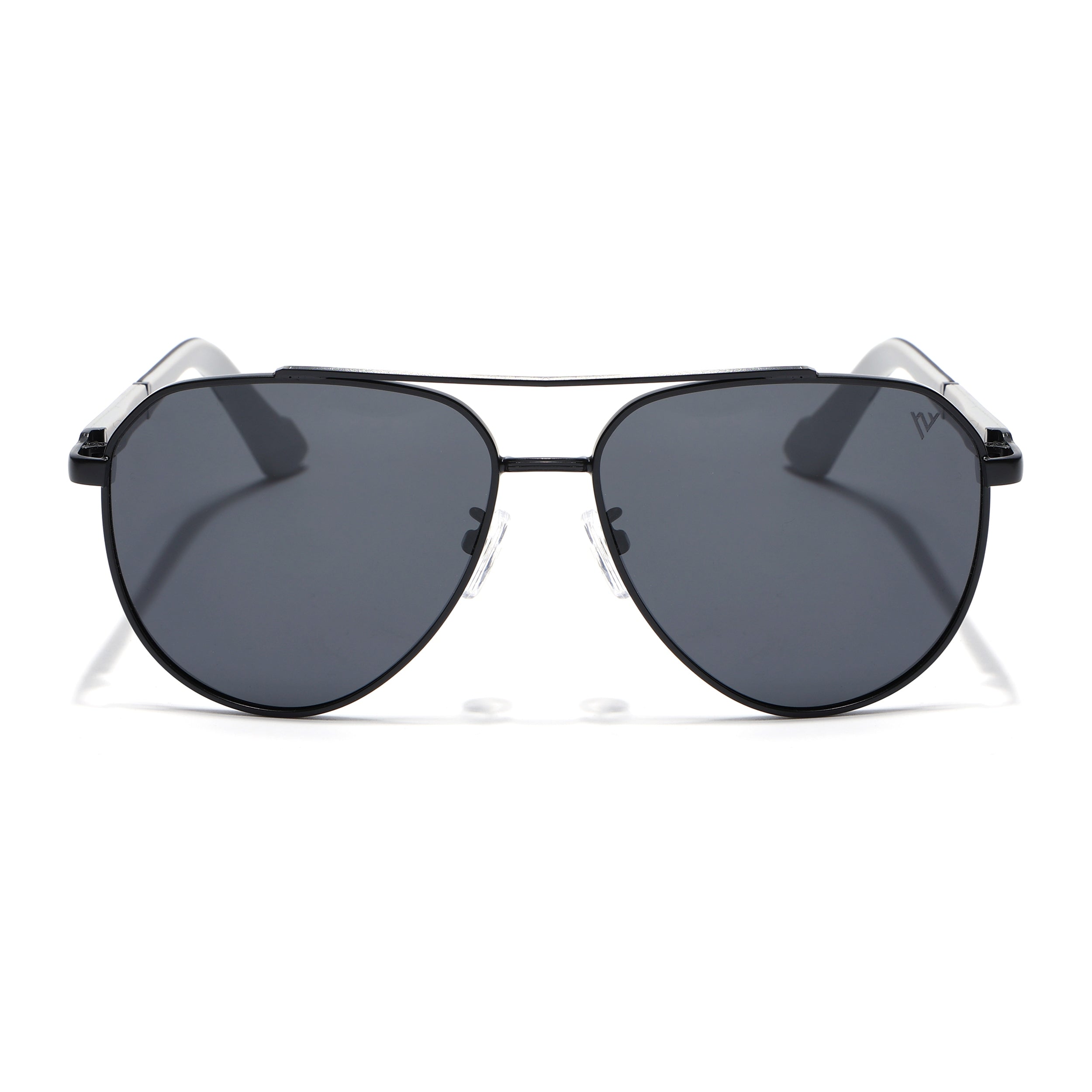 Aviator Polarized Sunglasses for Men & Women (Grey Lens | Black Frame - PMG7245)