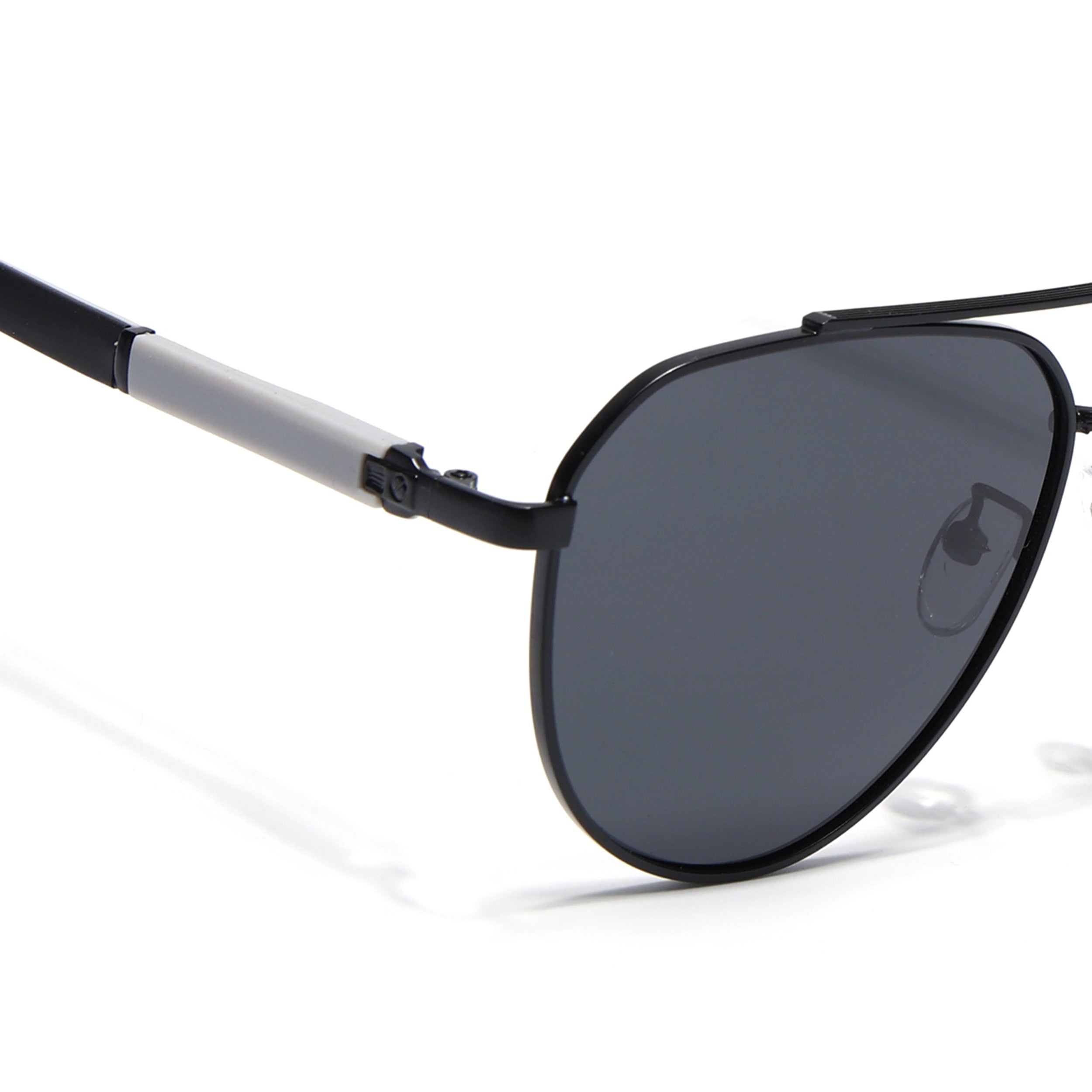 Aviator Polarized Sunglasses for Men & Women (Grey Lens | Black Frame - PMG7245)