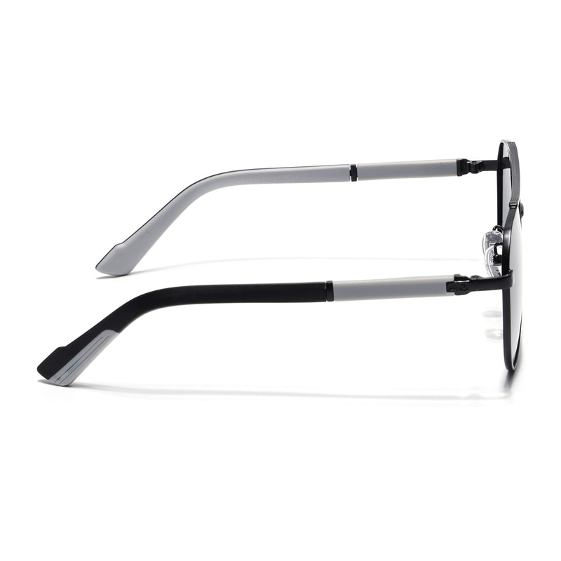 Aviator Polarized Sunglasses for Men & Women (Grey Lens | Black Frame - PMG7245)