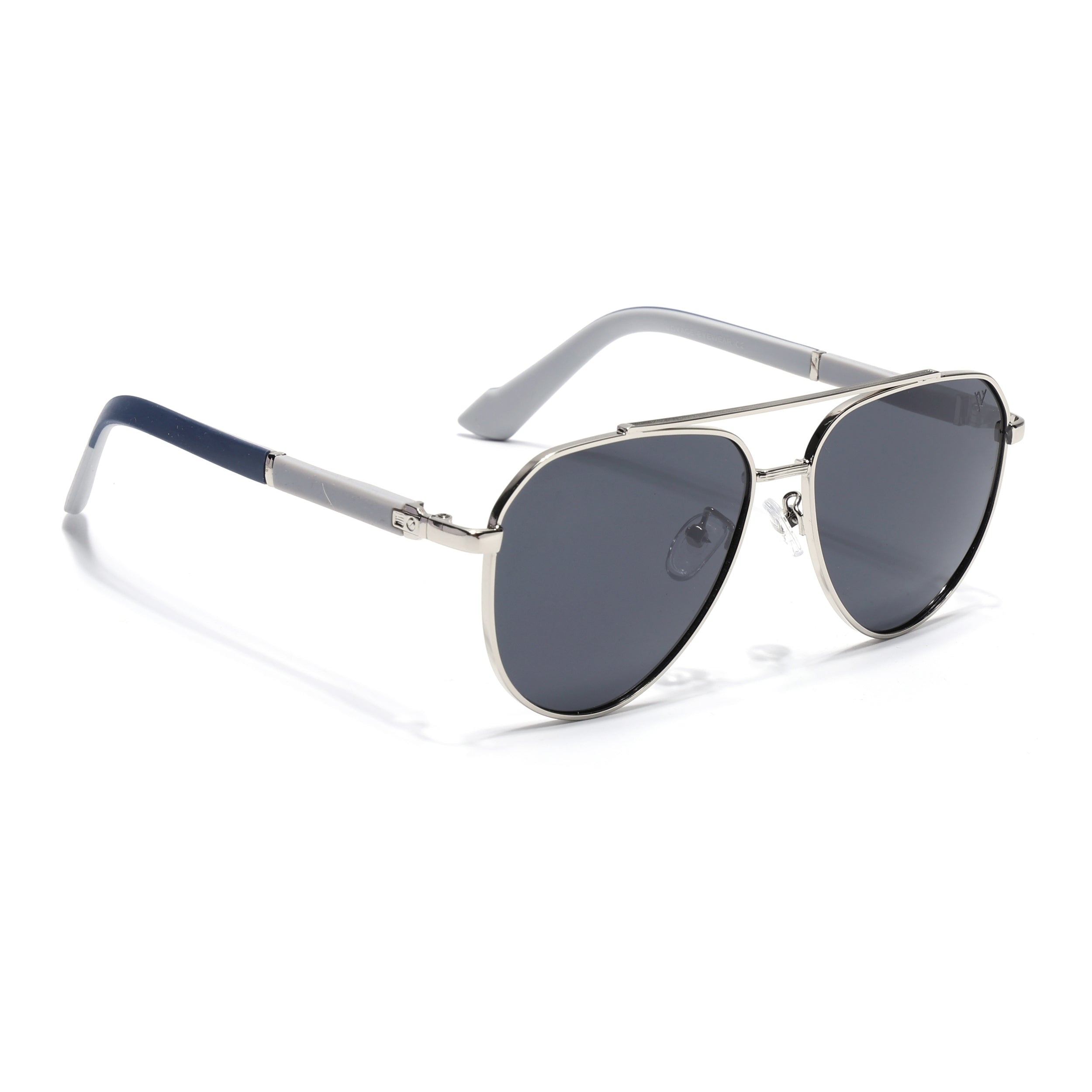 Aviator Polarized Sunglasses for Men & Women (Grey Lens | Silver Frame - PMG7246)