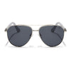 Aviator Polarized Sunglasses for Men & Women (Grey Lens | Silver Frame - PMG7246)