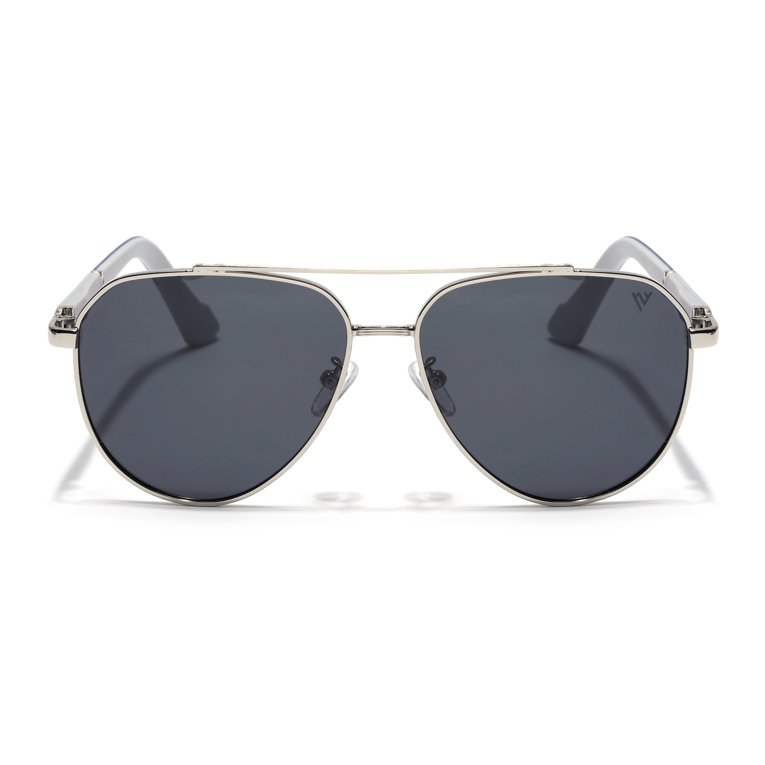 Aviator Polarized Sunglasses for Men & Women (Grey Lens | Silver Frame - PMG7246)