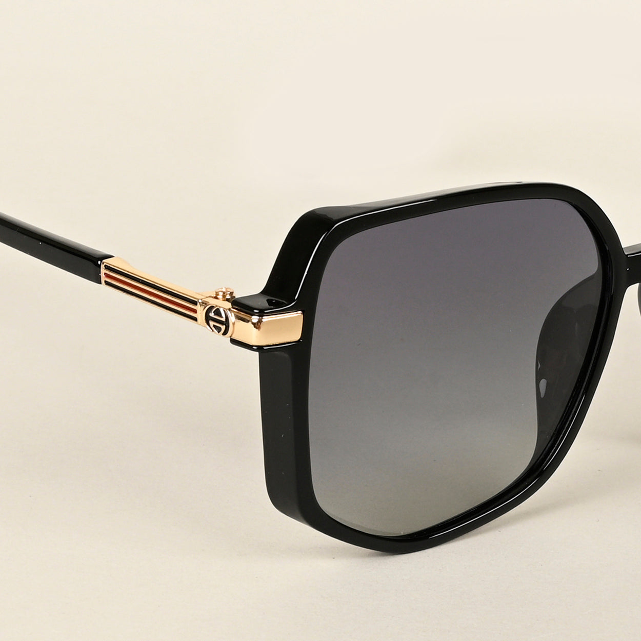 Voyage Black Square Polarized Sunglasses for Women (8208PMG4249)