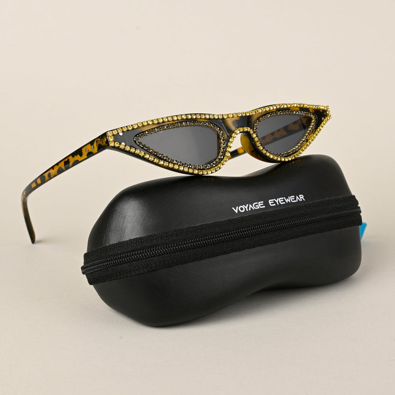 Black & Demi Brown Cateye Sunglasses - MG4368
