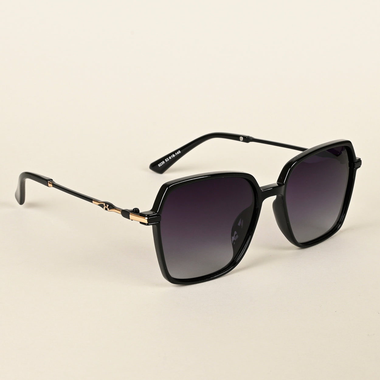 Voyage Black Square Polarized Sunglasses for Women (8239PMG4275)