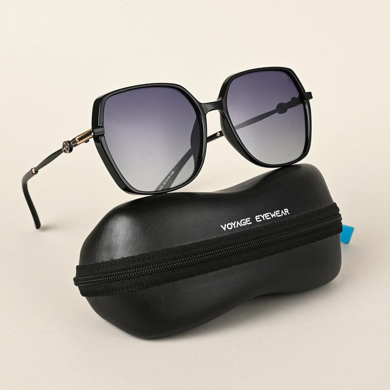 Black & Clear Oversize Polarized Sunglasses - PMG4342