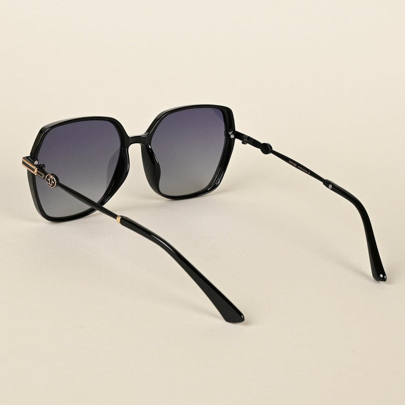 Black & Clear Oversize Polarized Sunglasses - PMG4342