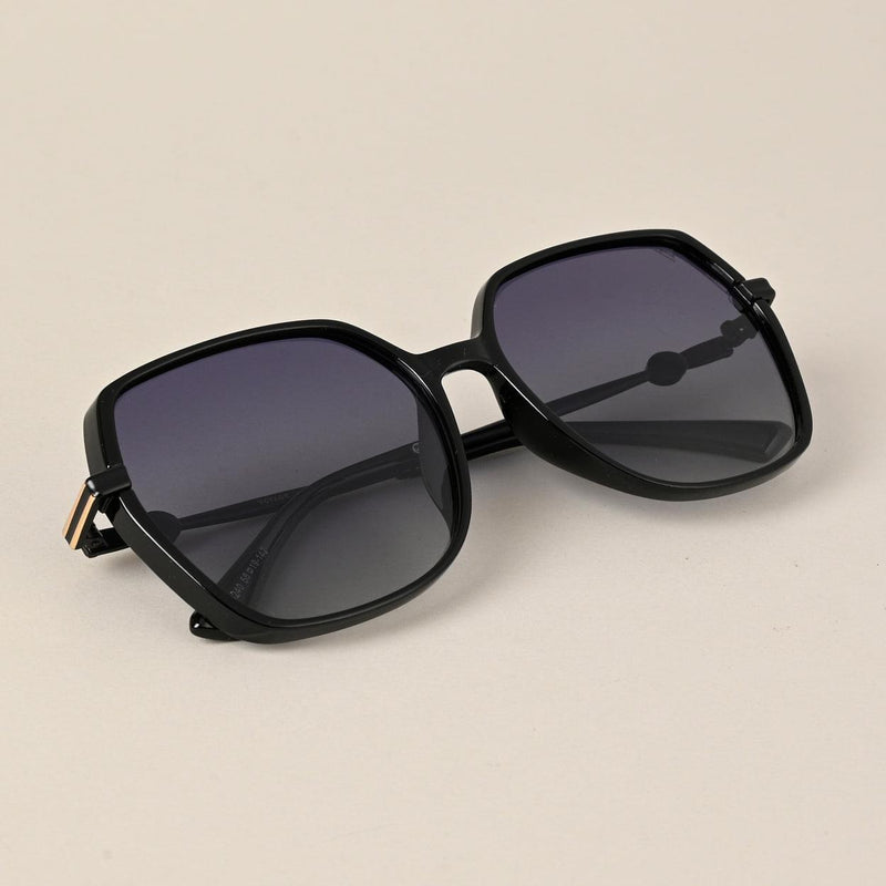 Black & Clear Oversize Polarized Sunglasses - PMG4342