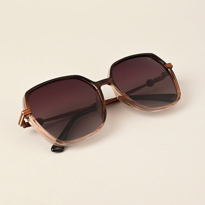 Oversize Brown Polarized Sunglasses - PMG4343
