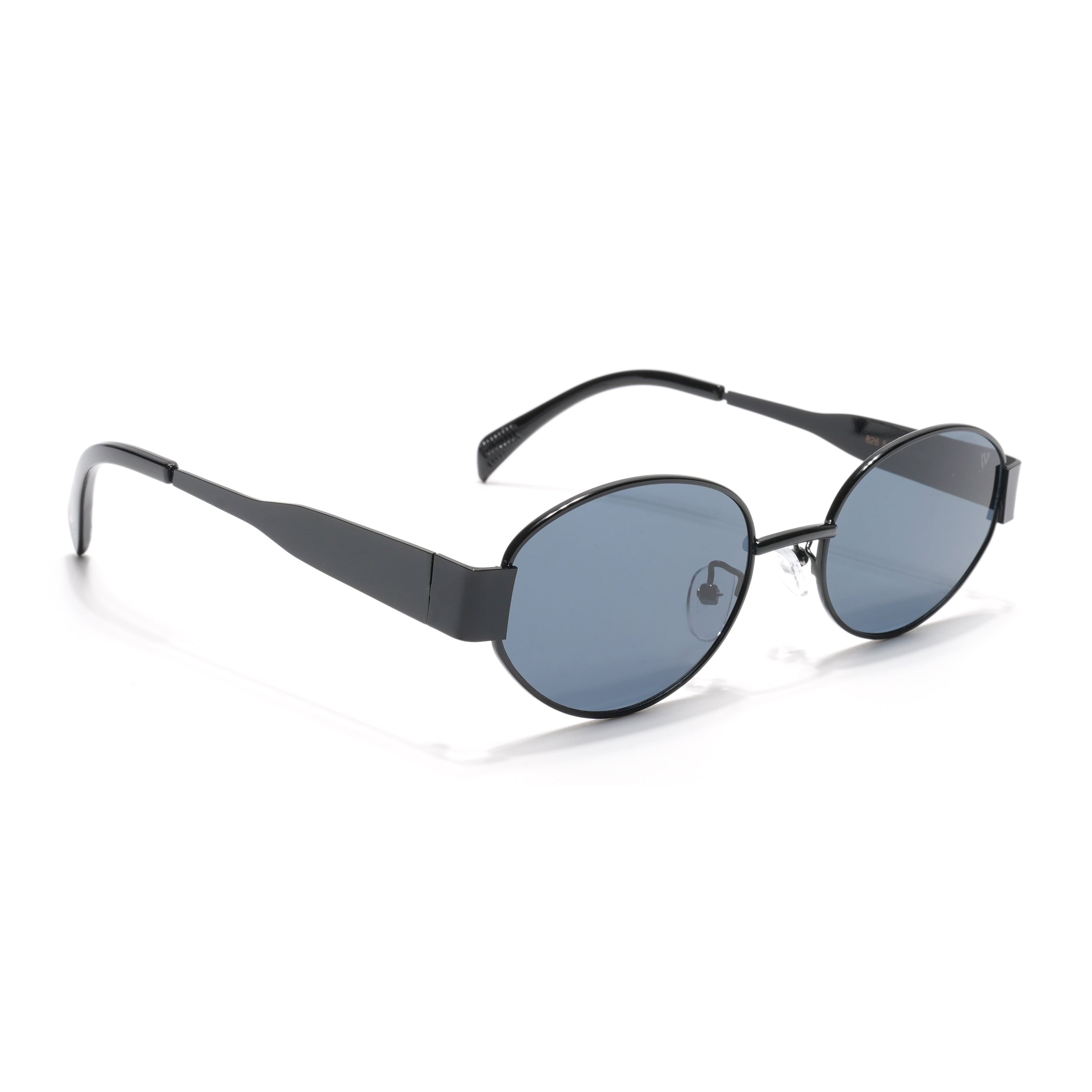 Oval Sunglasses for Men & Women (Grey Lens | Black Frame - MG7038)