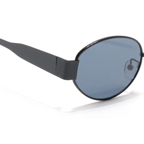 Sierra | Black Oval Sunglasses | Grey Lens - MG7038