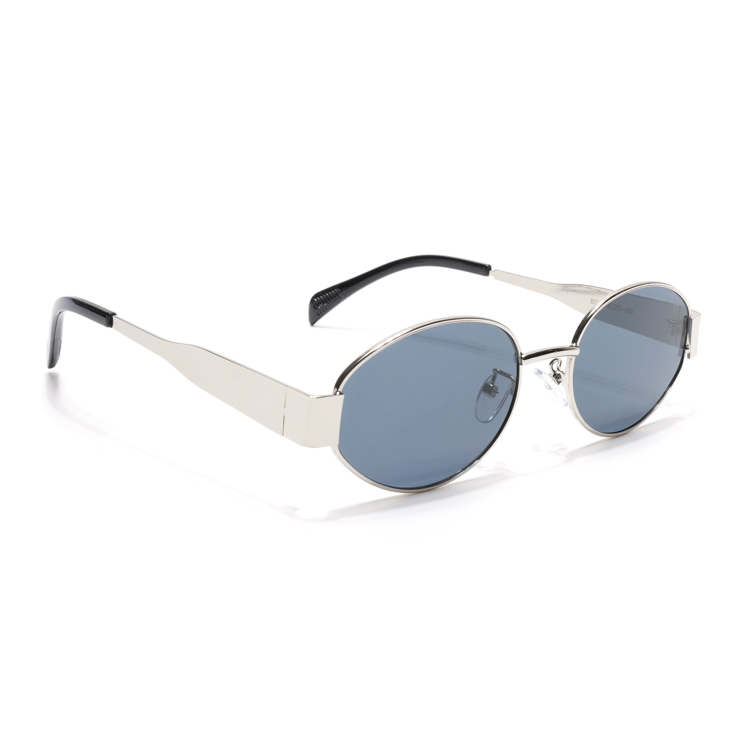 Oval Sunglasses for Men & Women (Grey Lens | Silver Frame - MG7039)