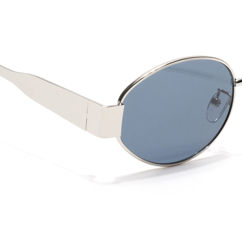 Sierra | Silver Oval Sunglasses | Grey Lens - MG7039