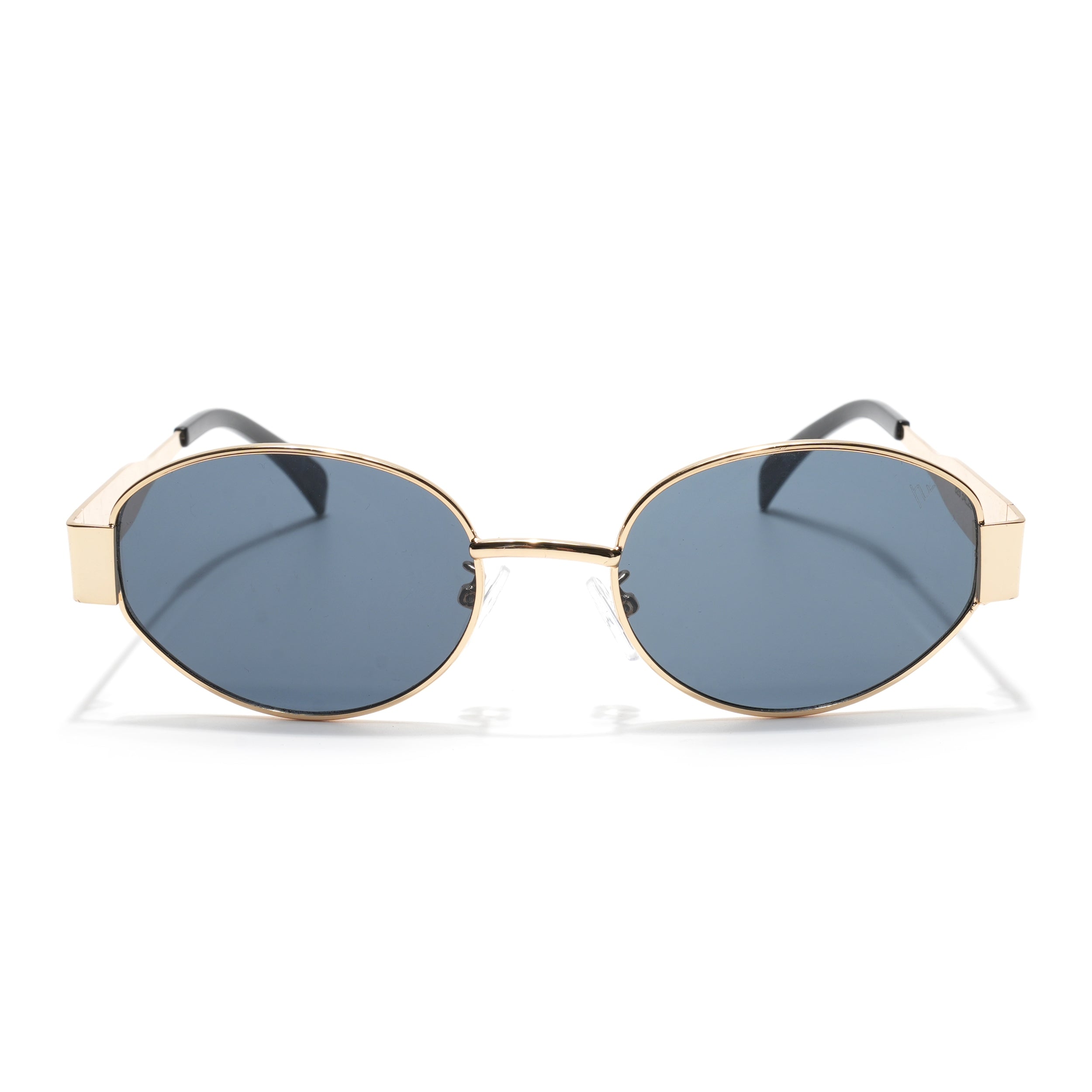 Oval Sunglasses for Men & Women (Grey Lens | Golden Frame - MG7040)