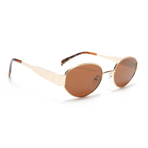 Sierra | Golden Oval Sunglasses | Brown Lens - MG7041