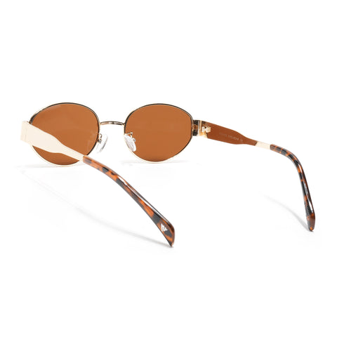 Sierra | Golden Oval Sunglasses | Brown Lens - MG7041