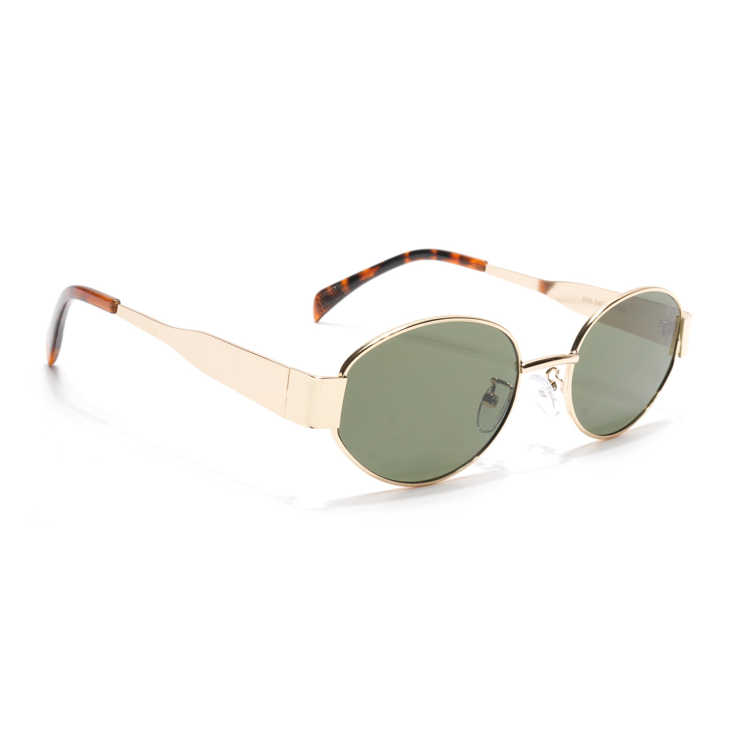 Oval Sunglasses for Men & Women (Olive Lens | Golden Frame - MG7042)