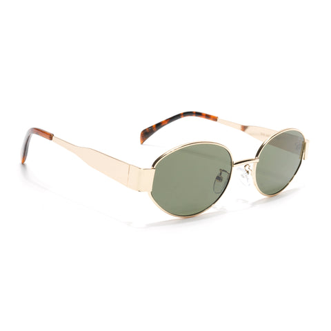Sierra | Golden Oval Sunglasses | Olive Lens  - MG7042