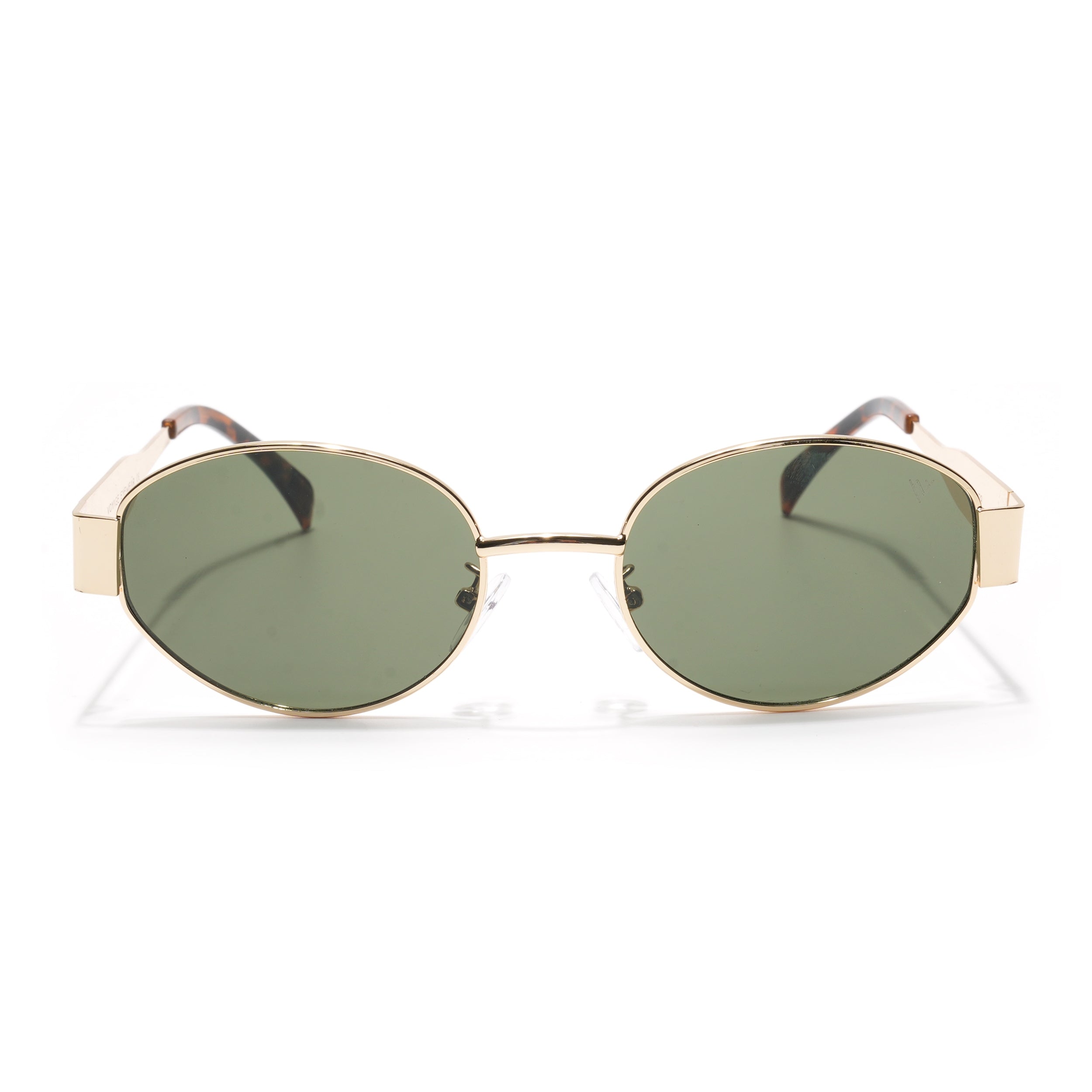 Oval Sunglasses for Men & Women (Olive Lens | Golden Frame - MG7042)