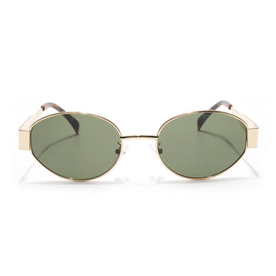 Sierra | Golden Oval Sunglasses | Olive Lens  - MG7042