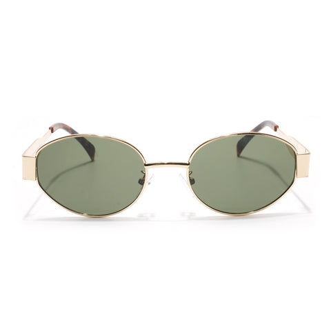 Sierra | Golden Oval Sunglasses | Olive Lens  - MG7042