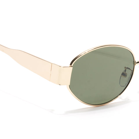 Sierra | Golden Oval Sunglasses | Olive Lens  - MG7042