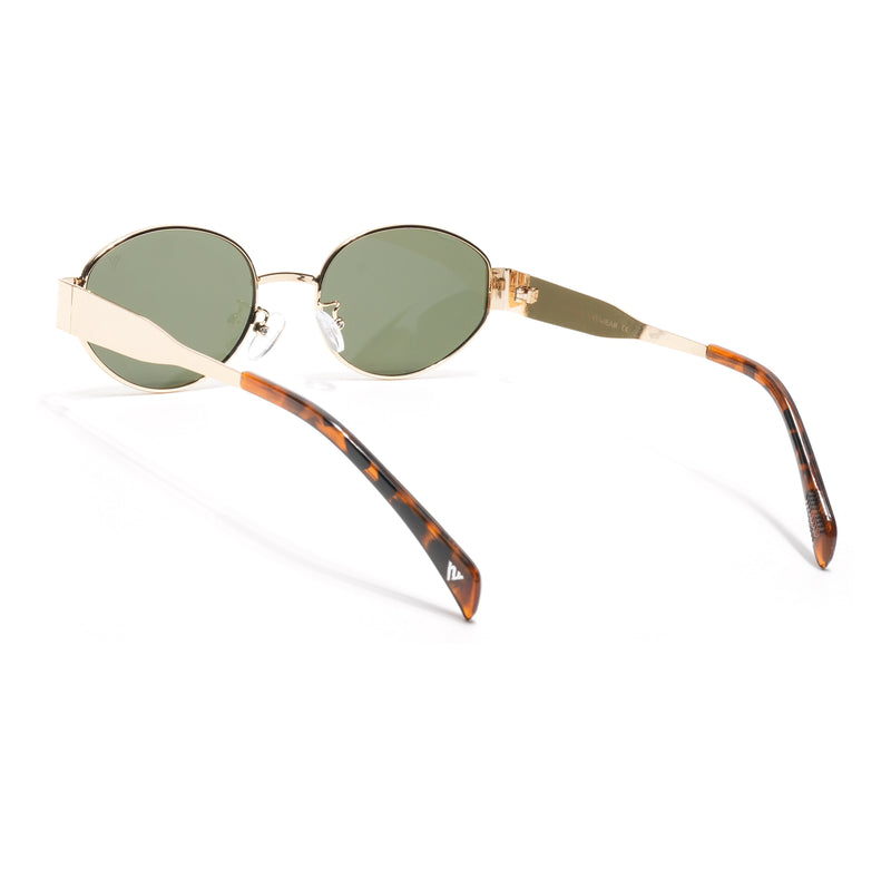 Sierra | Golden Oval Sunglasses | Olive Lens  - MG7042