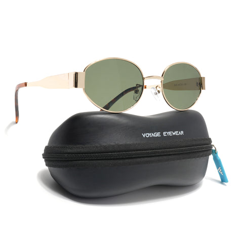 Sierra | Golden Oval Sunglasses | Olive Lens  - MG7042