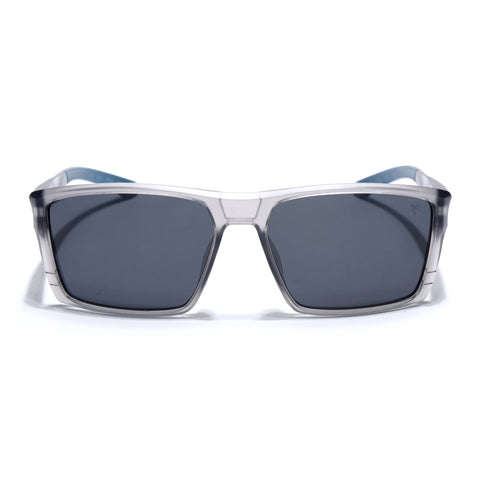 Square Polarized Sunglasses | Black Lens | Grey Frame - PMG6744